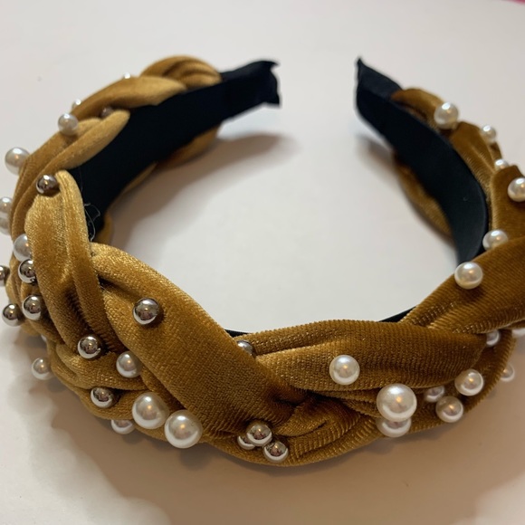 Accessories - Mustard Velvet Braided Headband